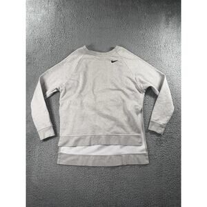 Nike Sweatshirt Women Small Swoosh Logo Tunic Pullover Pocket Long Sleeve